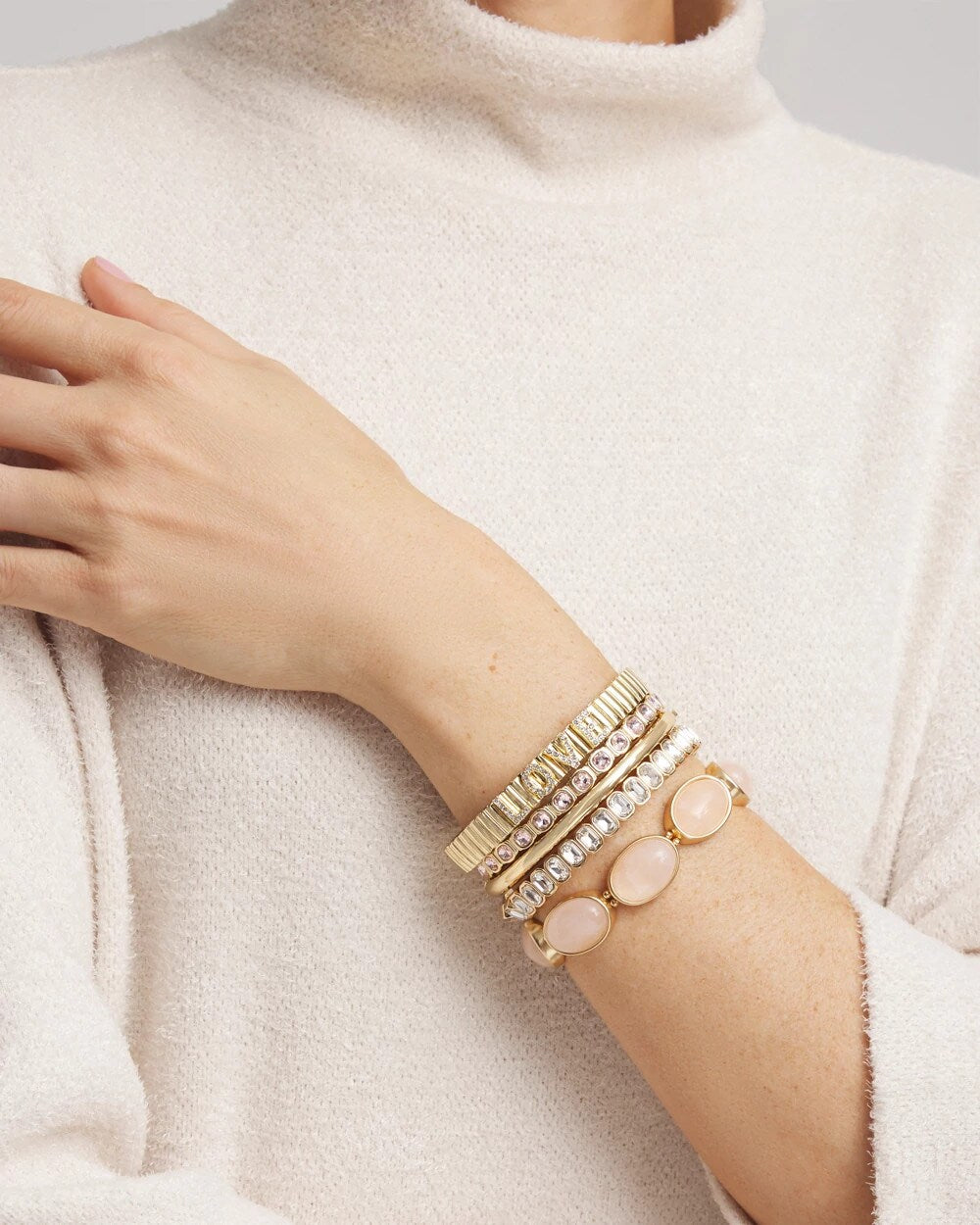 Chico's Quartz Stone Stretch Bracelet