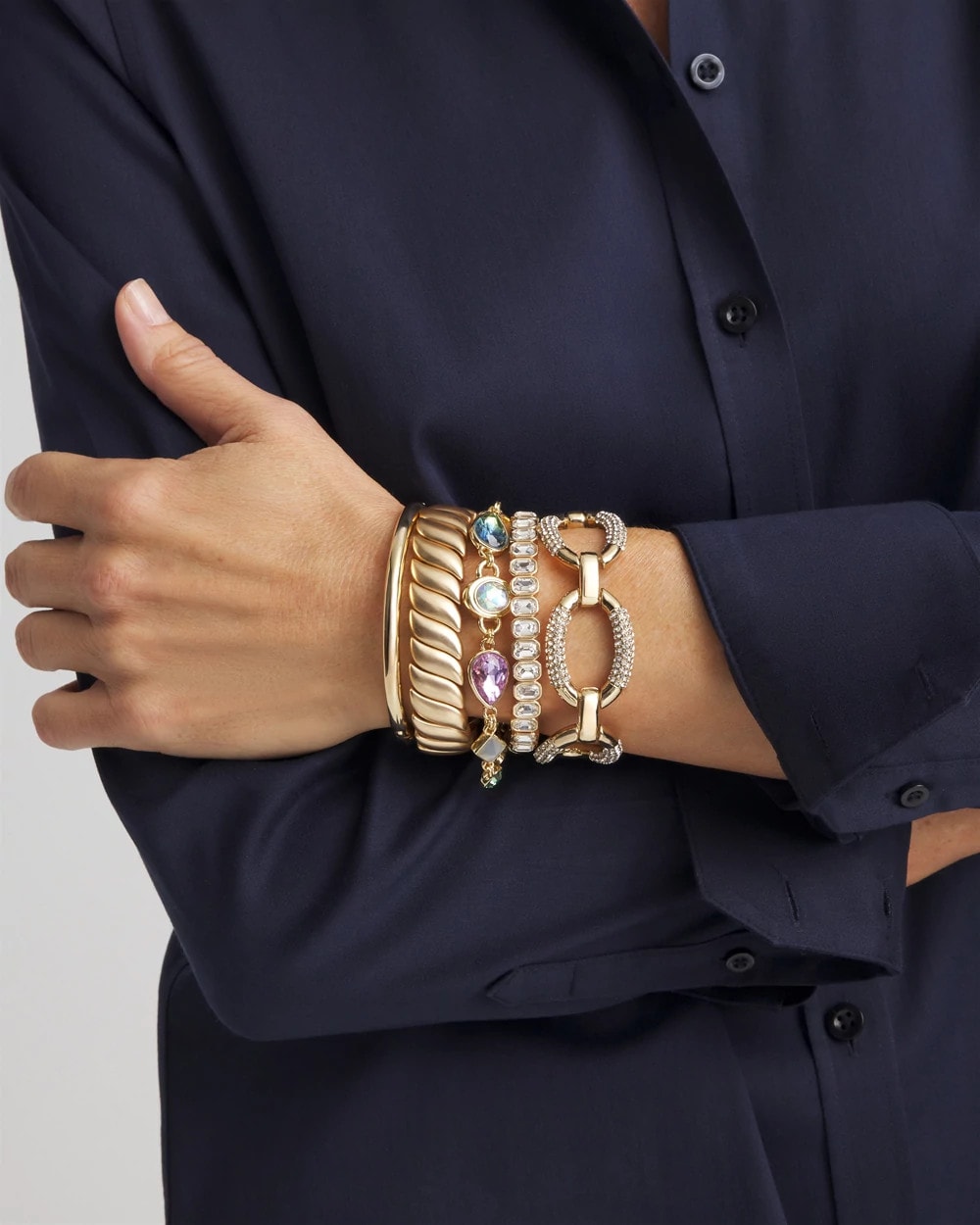 Chico's Matte Twist Stretch Bracelet