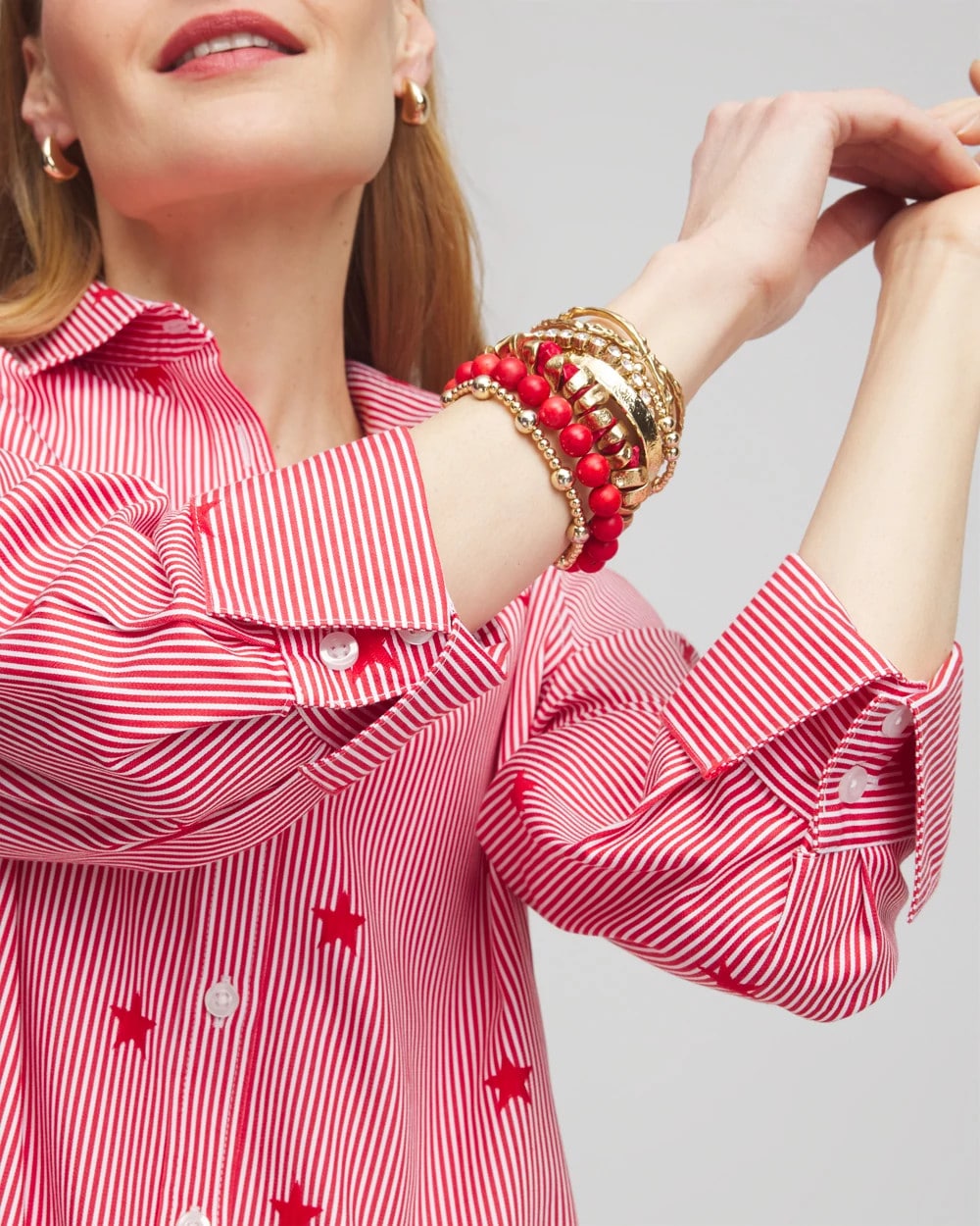 Chico's No Iron™ Stars & Stripes Sateen Shirt
