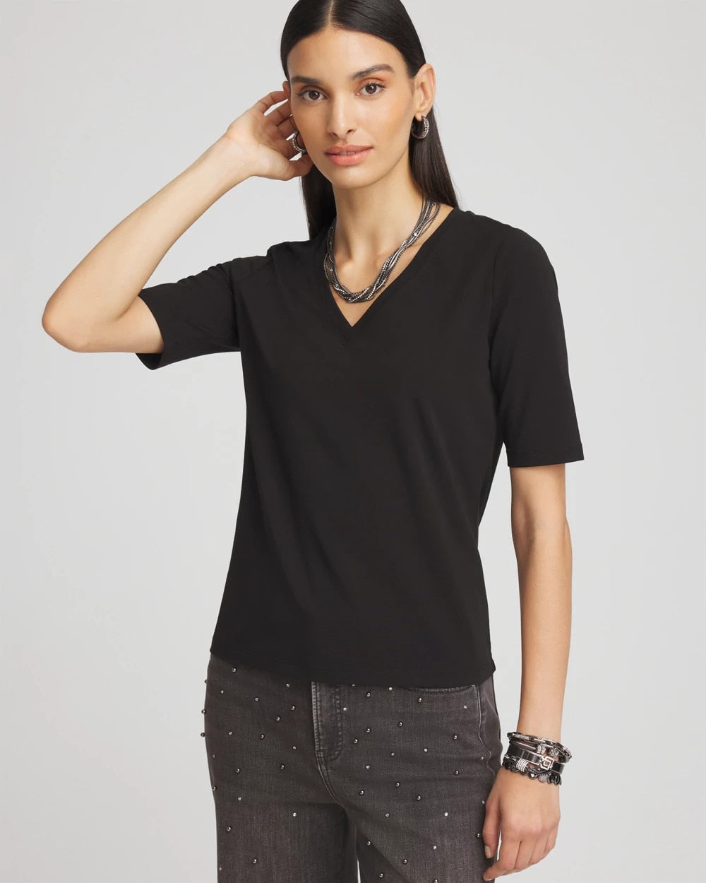 Chico's Perfect Elbow Sleeve Tee