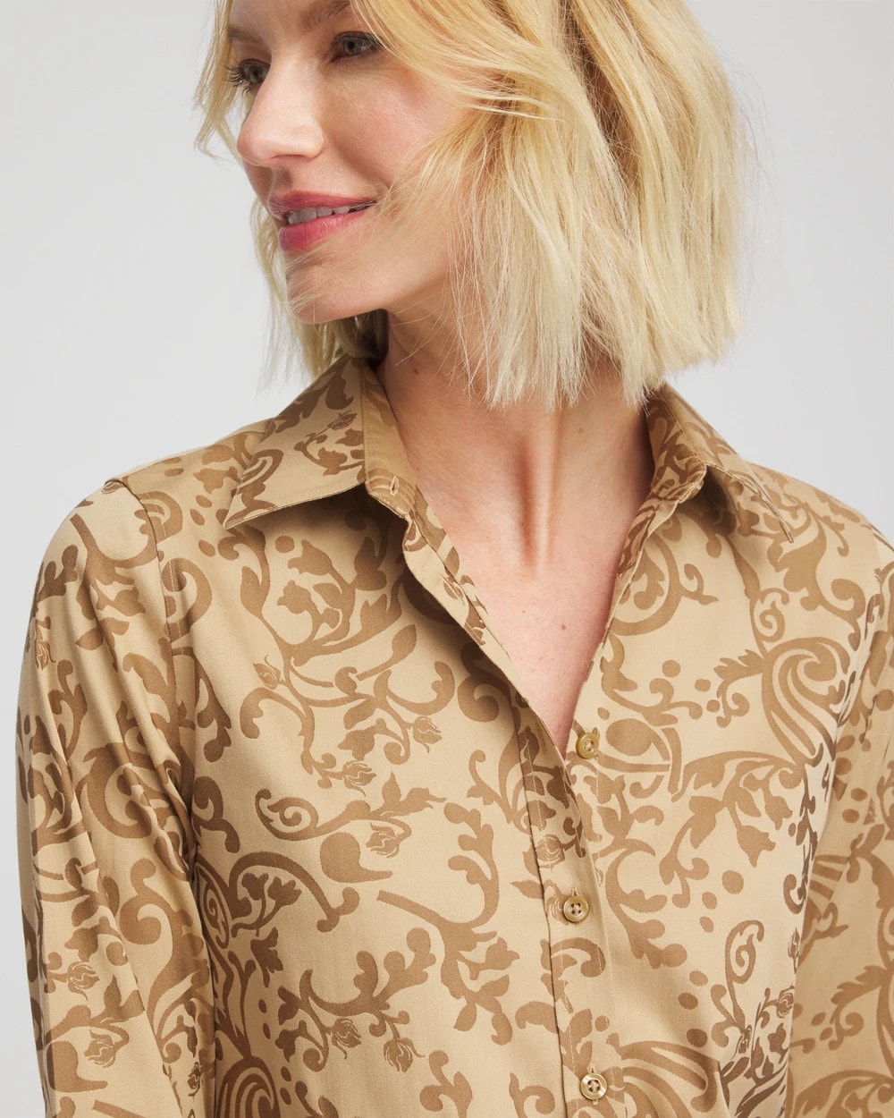 Chico's No Iron™ Jacquard Scrolls  Shirt