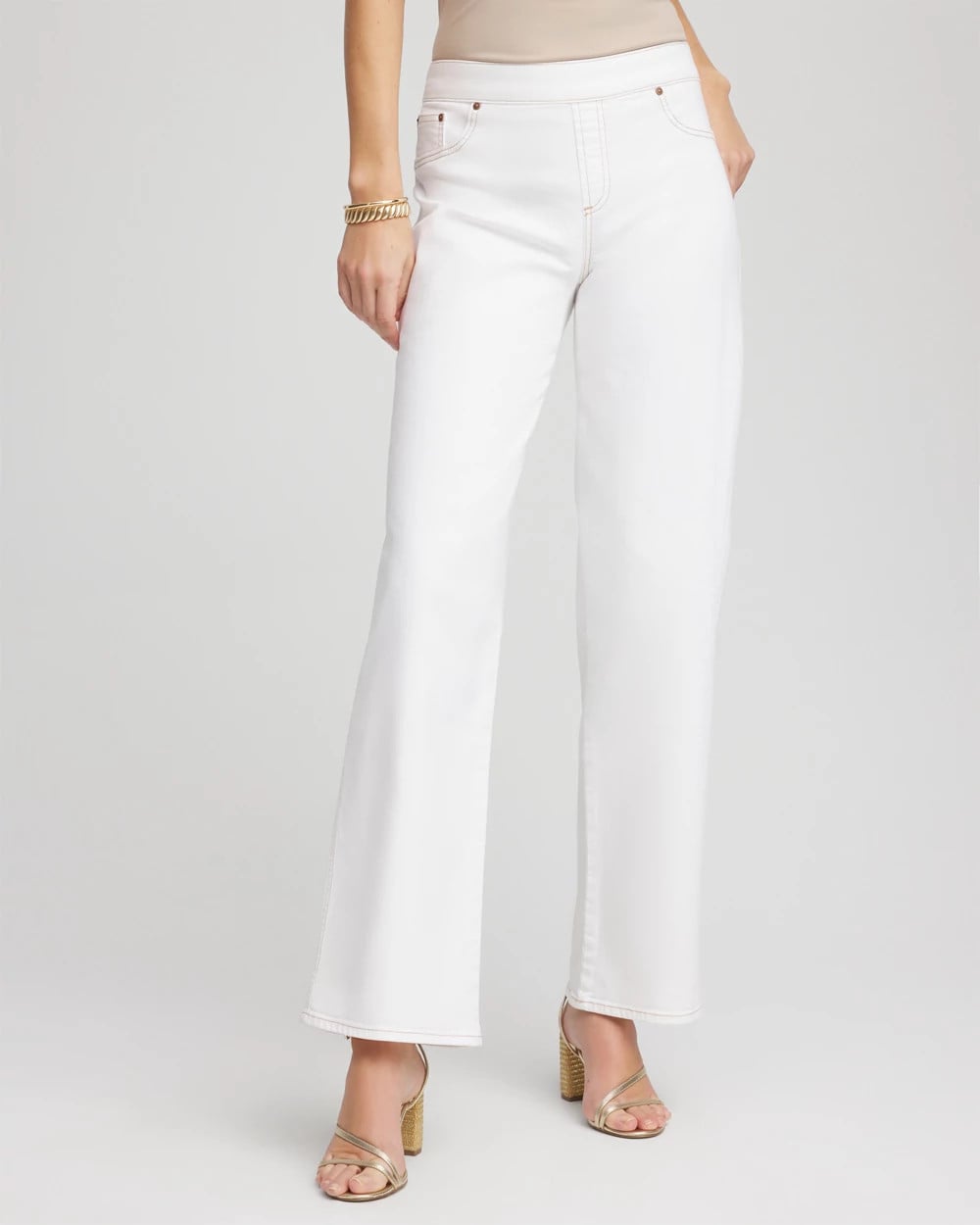 Chico's Seeded Pull-On Wide-Leg Jeans