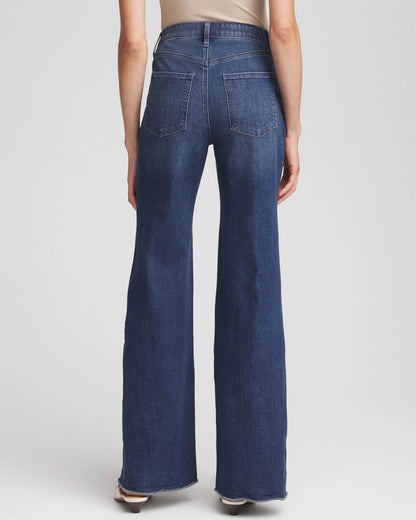 Chico's Embellished Frayed Flared-Leg Jeans