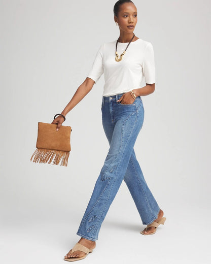 Chico's Appliqué High-Rise Wide-Leg Jeans
