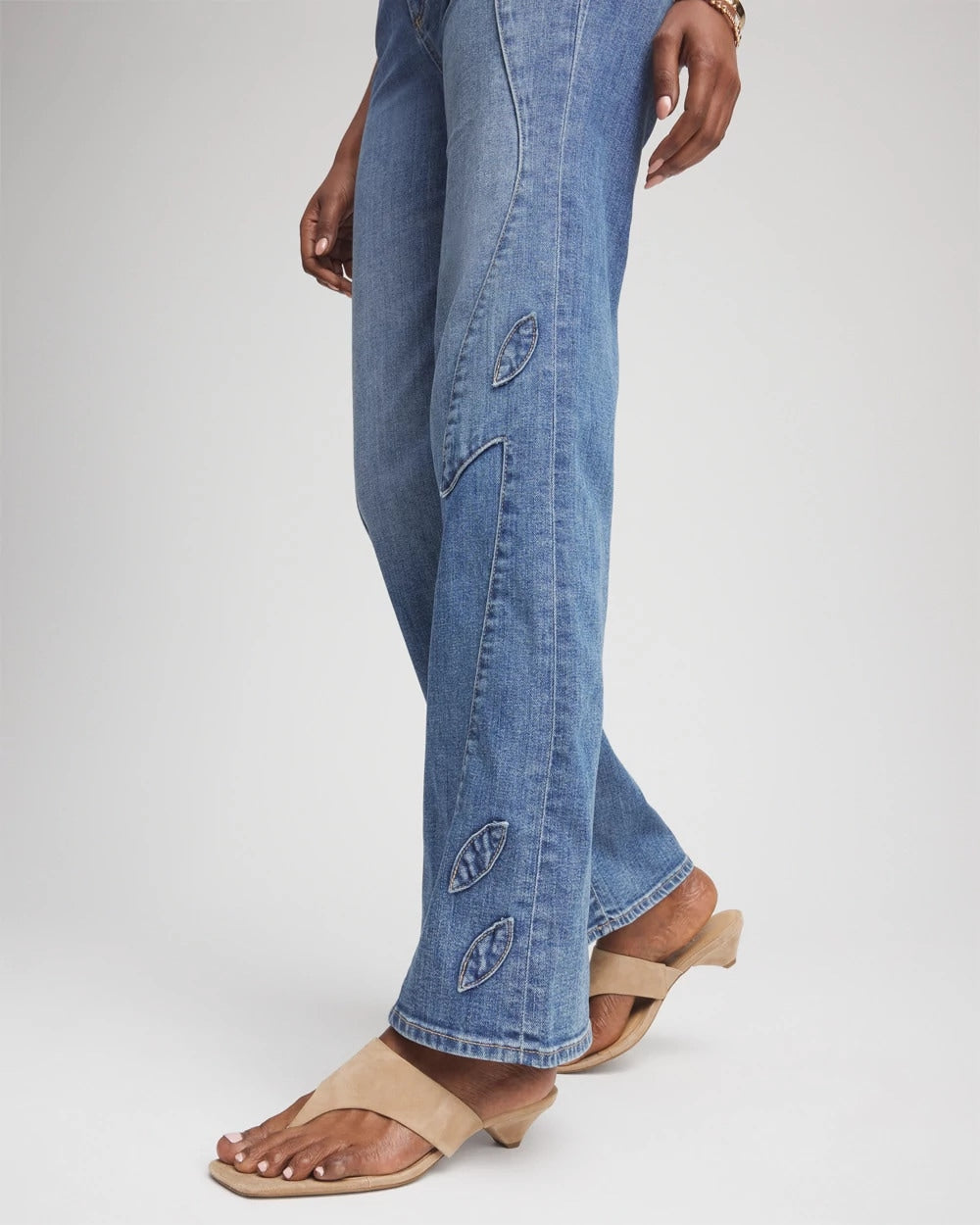 Chico's Appliqué High-Rise Wide-Leg Jeans
