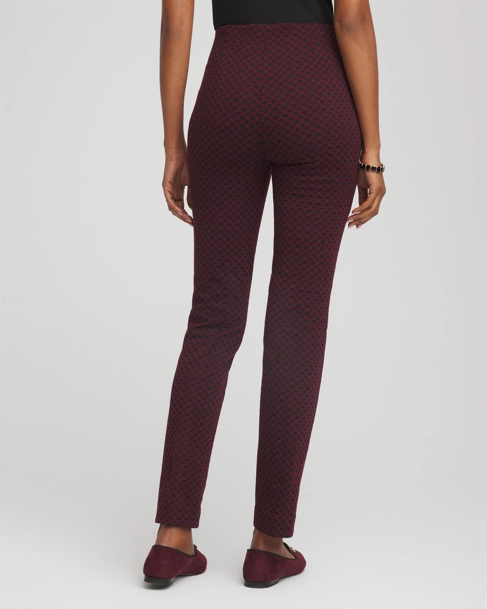 Chico's Circle Jacquard Juliet Slim Ankle Pants