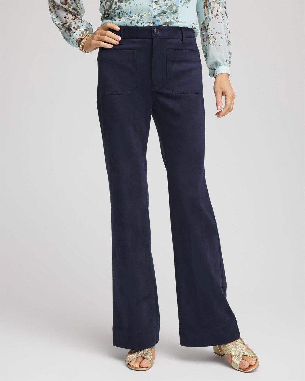 Chico's Faux Suede Bootcut Ankle Pants