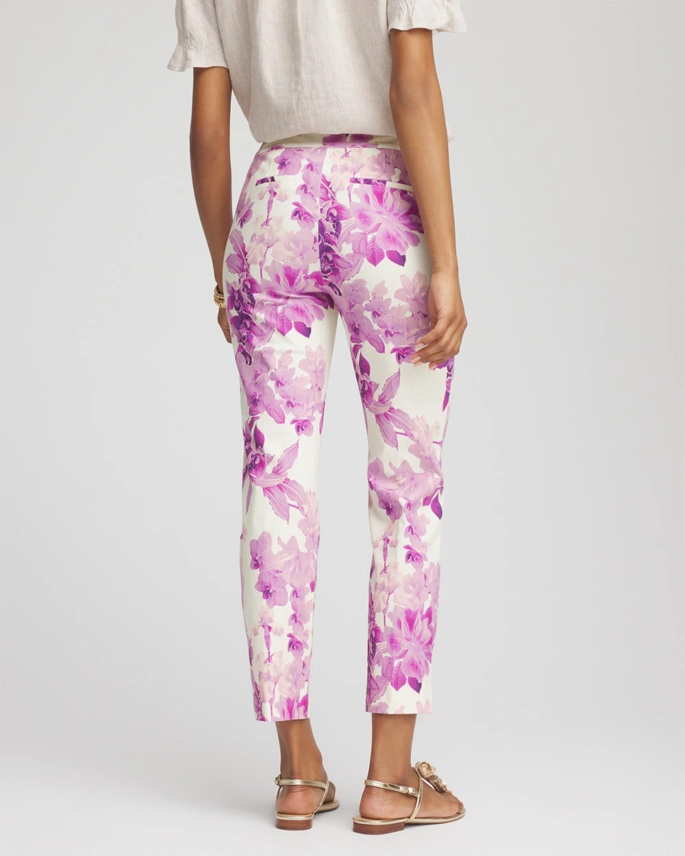 Chico's Brigitte™ Floral Pull-On Slim Cropped Pants