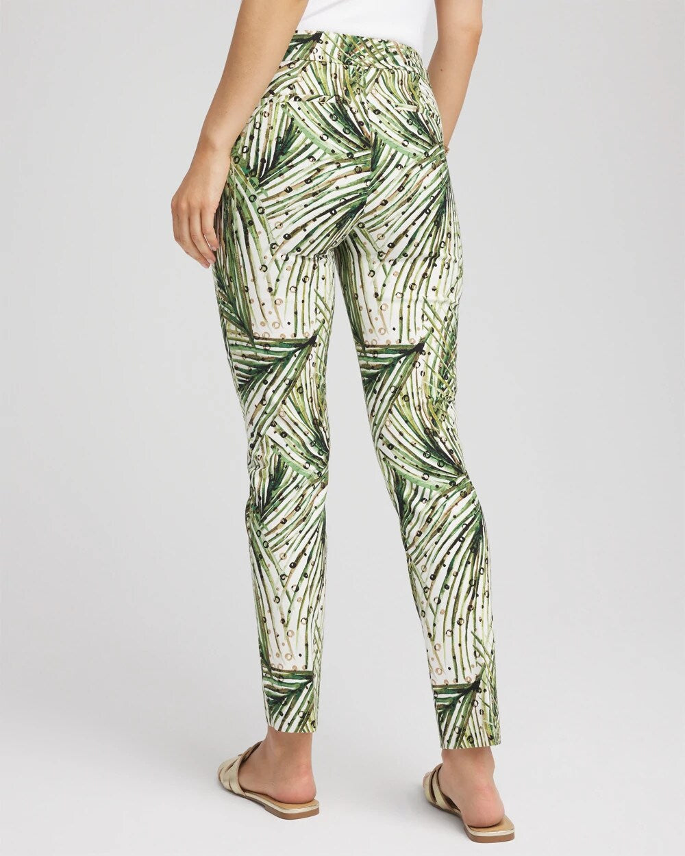 Chico's Brigitte™ Slim Ankle Palm-Print Pants
