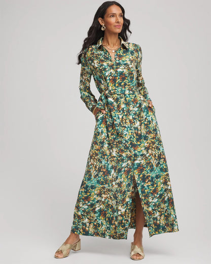 Chico's Printed Long-Sleeved Shirtdress