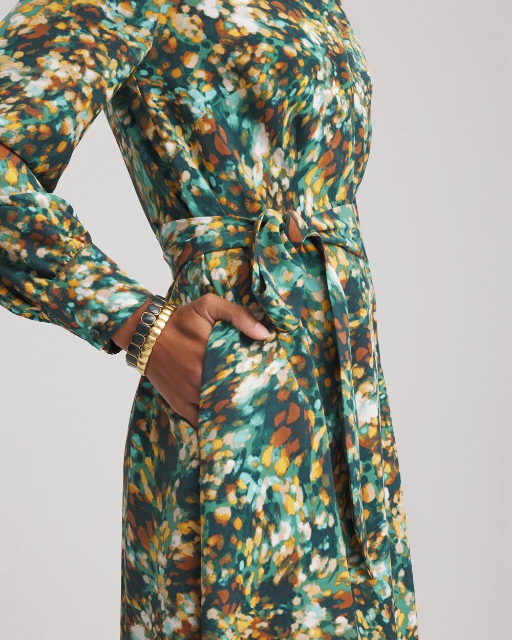 Chico's Printed Long-Sleeved Shirtdress