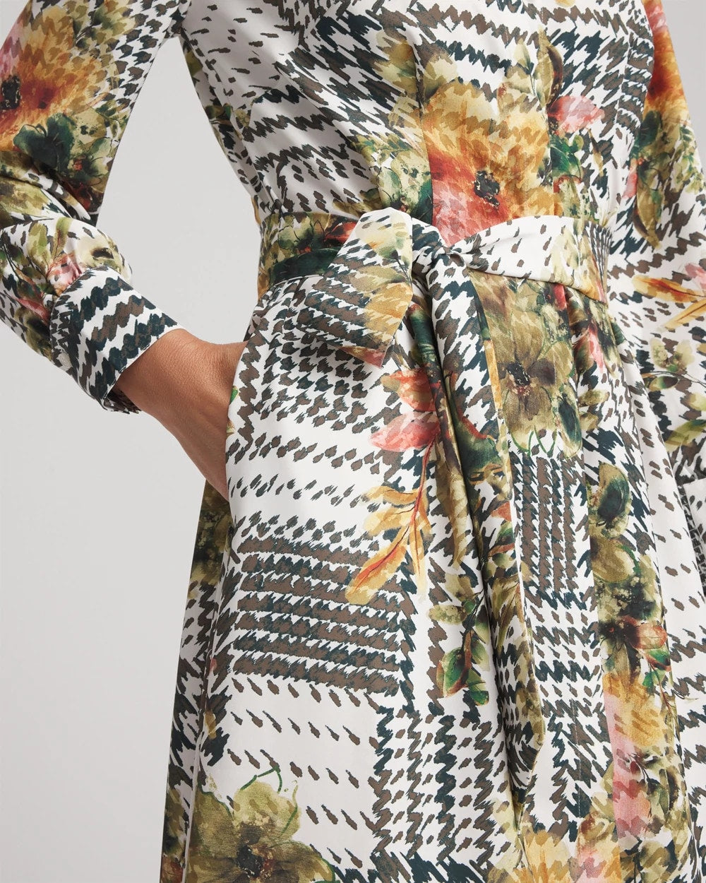 Chico's Artisanal Floral Print  Maxi Shirtdress