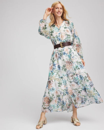 Chico's Georgette Tie-Front Maxi Dress