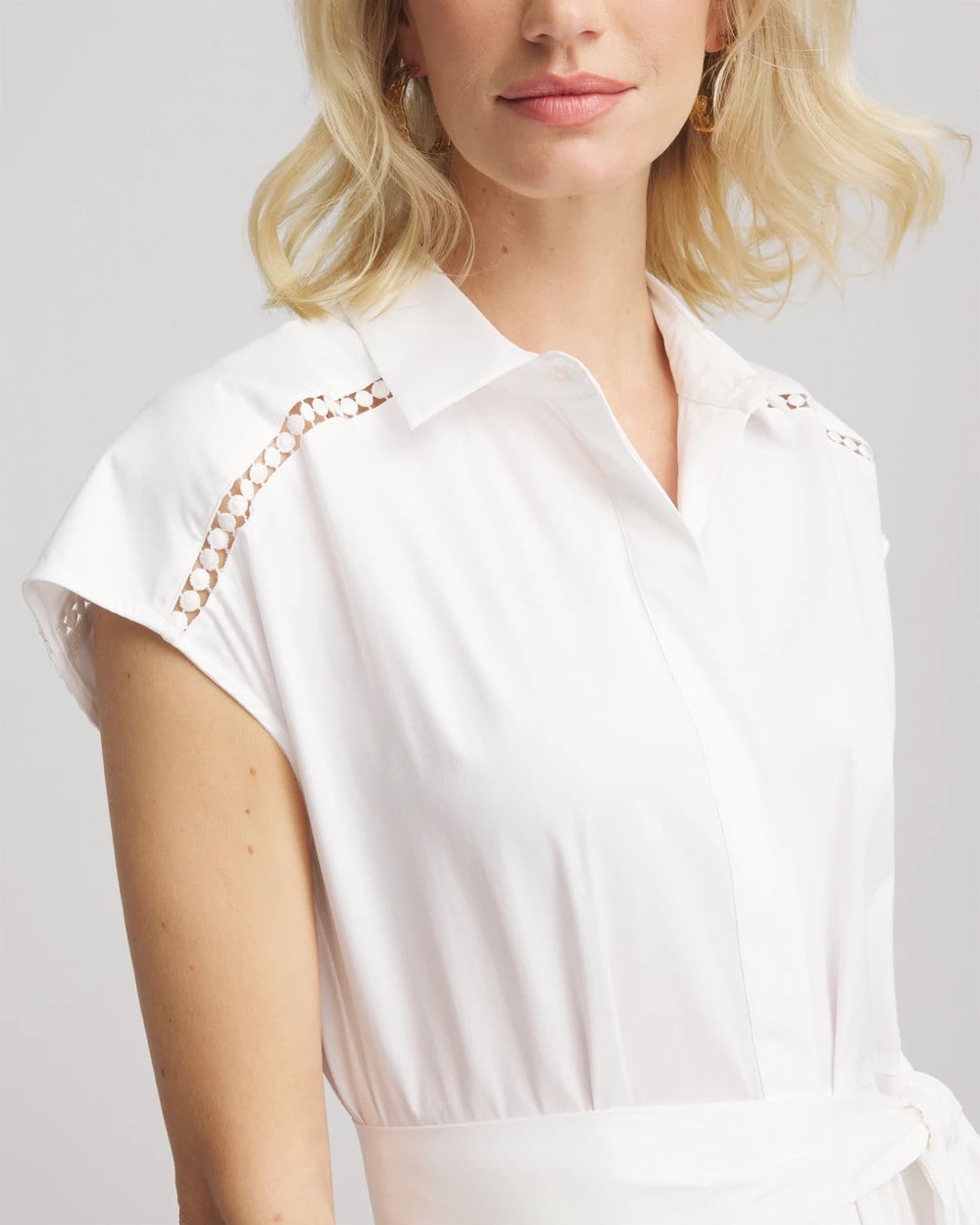 Chico's Poplin Circle Trim Maxi Shirtdress
