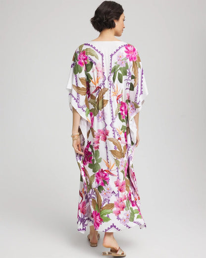 Chico's Island Cinch-Waist Kaftan Dress