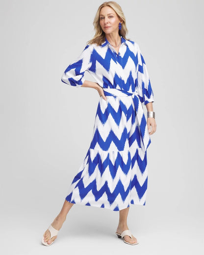 Chico's Chevron Striped Shirtdress
