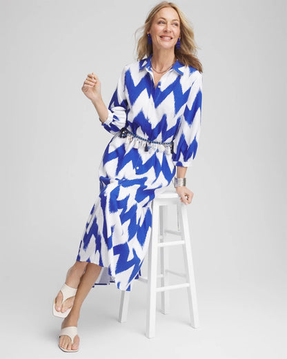 Chico's Chevron Striped Shirtdress