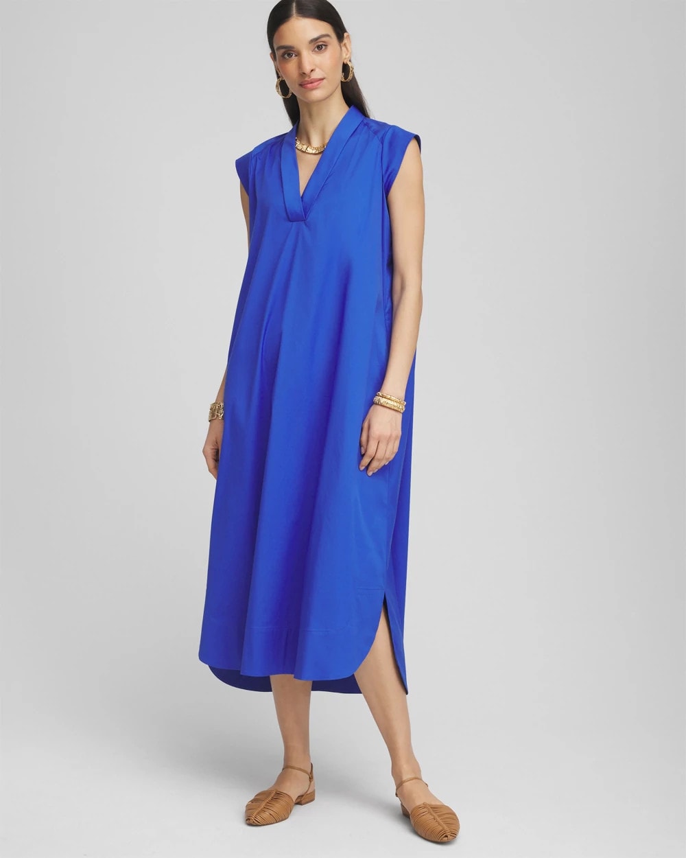 Chico's Popover Poplin Maxi Dress