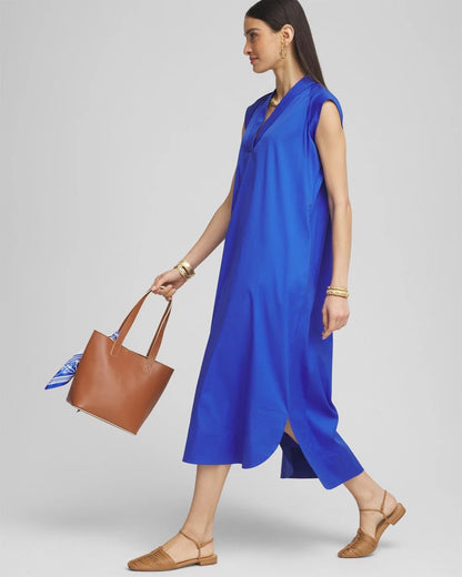 Chico's Popover Poplin Maxi Dress