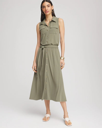Chico's Travelers™ Knit Sleeveless Shirtdress