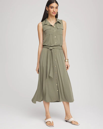 Chico's Travelers™ Knit Sleeveless Shirtdress