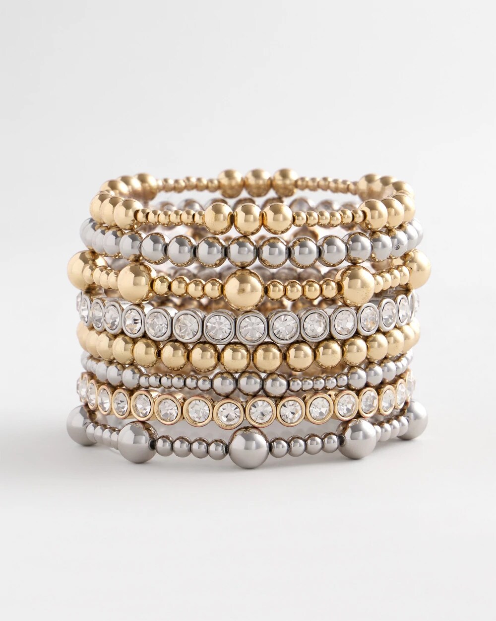 Chico's Gold-tone Medium Bead Stretch Bracelet