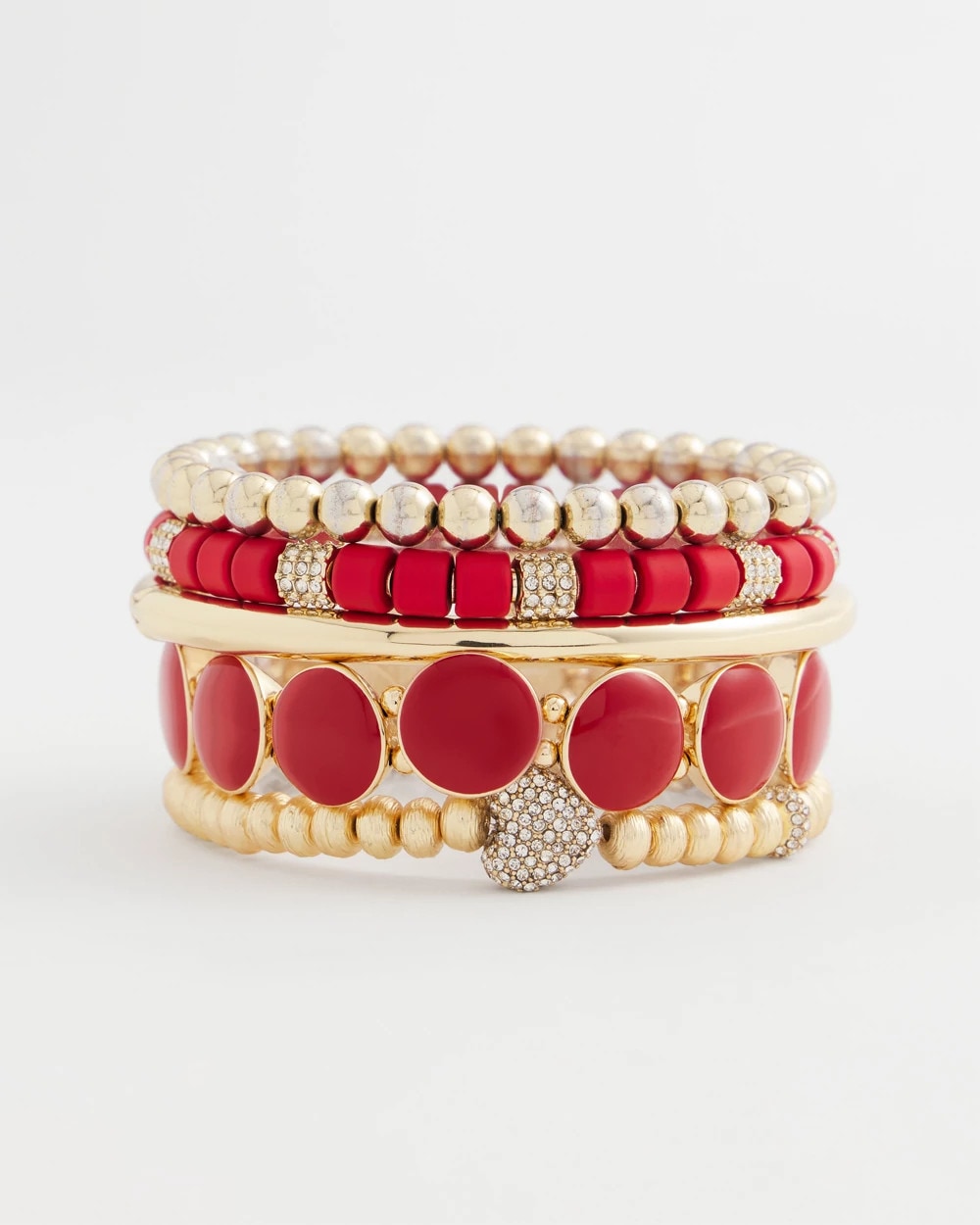 Chico's Gold Heart Stretch Bracelet