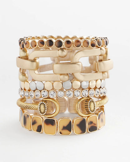 Chico's Tortoise Square Stretch Bracelet