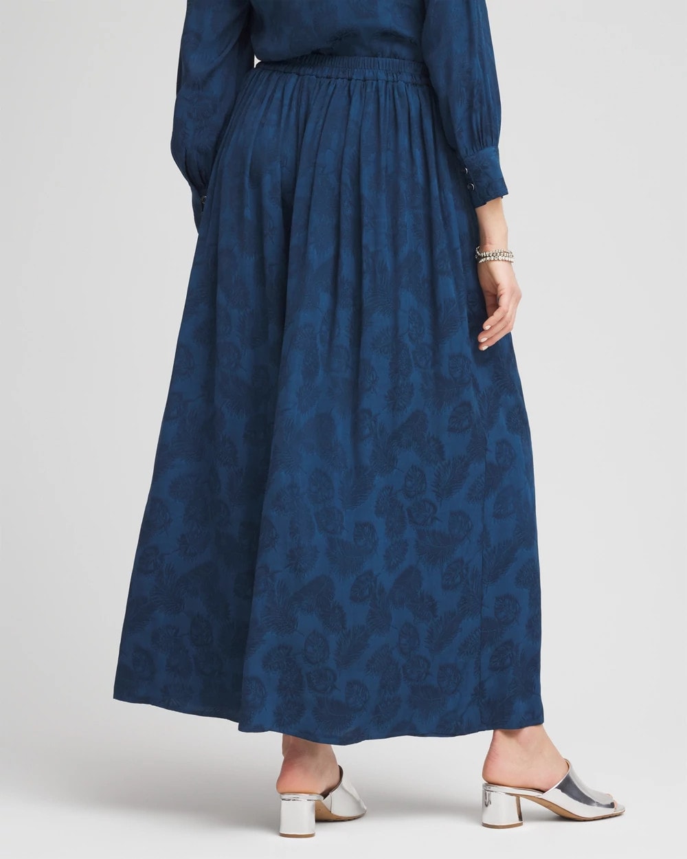 Chico's Petite Jacquard Culotte Wide-Leg Pants