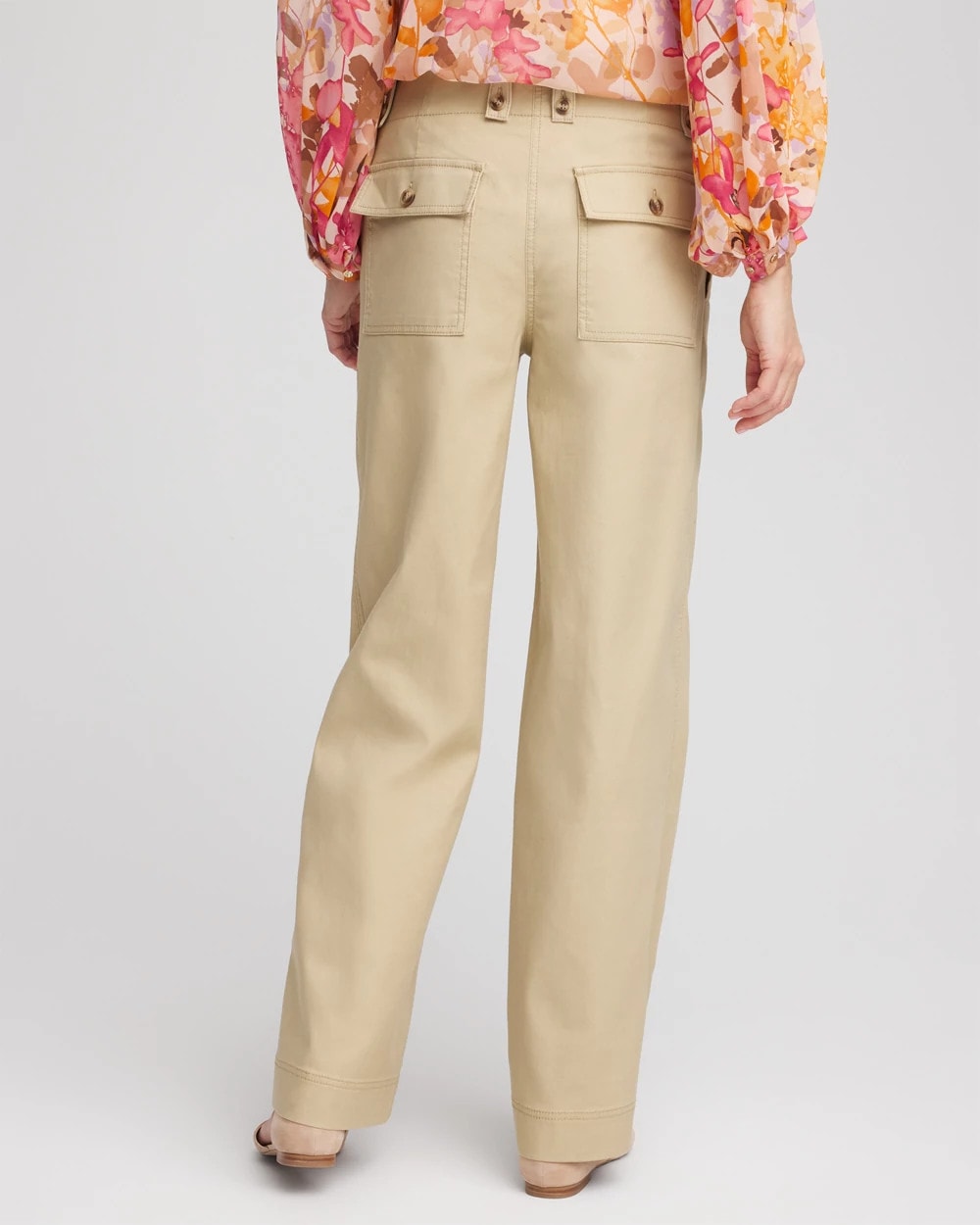 Chico's Petite Canvas Cargo Wide-Leg Pants