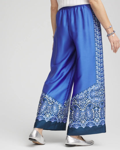 Chico's Petite Pull-on Paisley Drawstring Cropped Pants