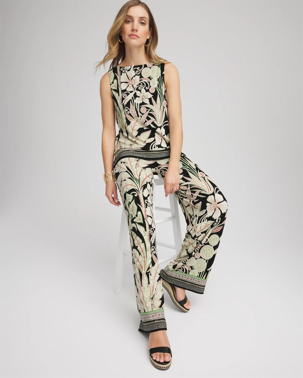 Chico's Petite Travelers™ Island-Motif Palazzo Pants