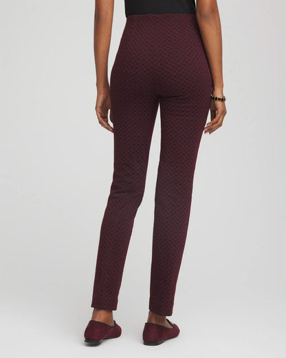Chico's Petite Circle Jacquard Juliet Slim Ankle Pants
