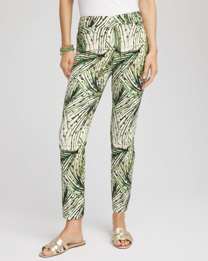 Chico's Petite Brigitte™ Slim Ankle Palm-Print Pants
