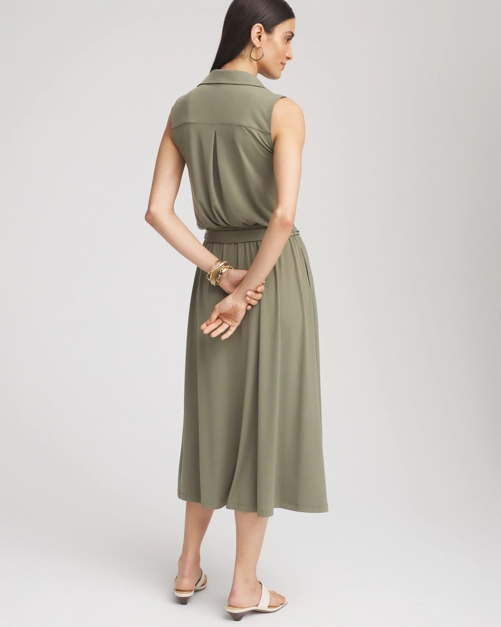 Chico's Petite Travelers™ Knit Sleeveless Shirtdress