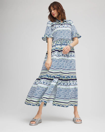 Chico's Petite Flutter-Sleeved Maxi Dress