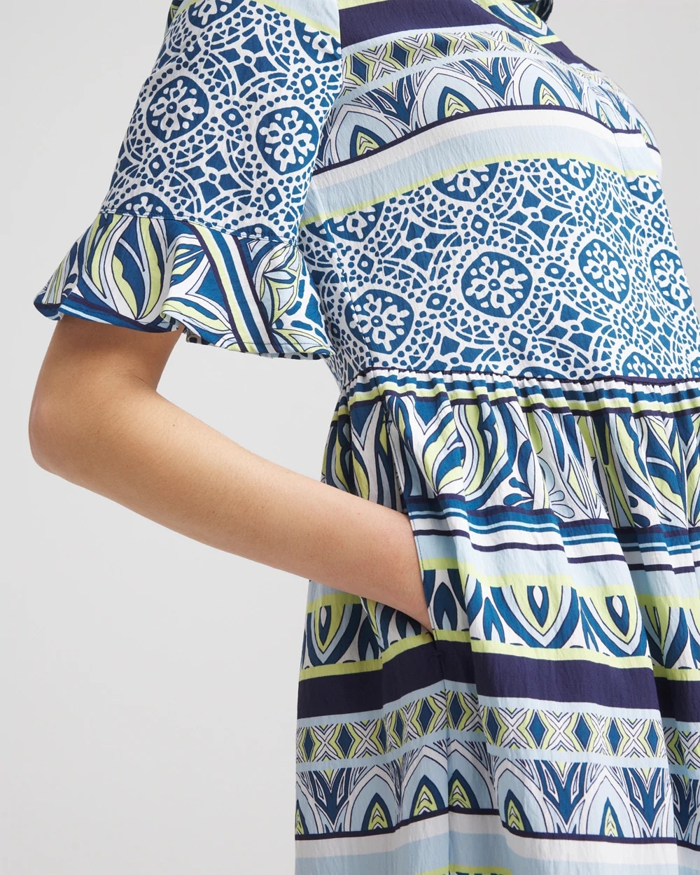 Chico's Petite Flutter-Sleeved Maxi Dress