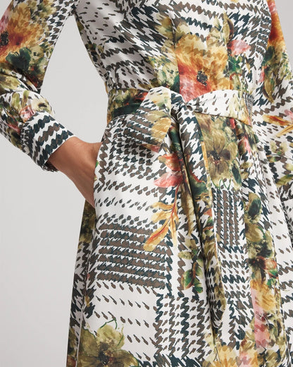 Chico's Petite Artisanal Floral Print Maxi Shirtdress