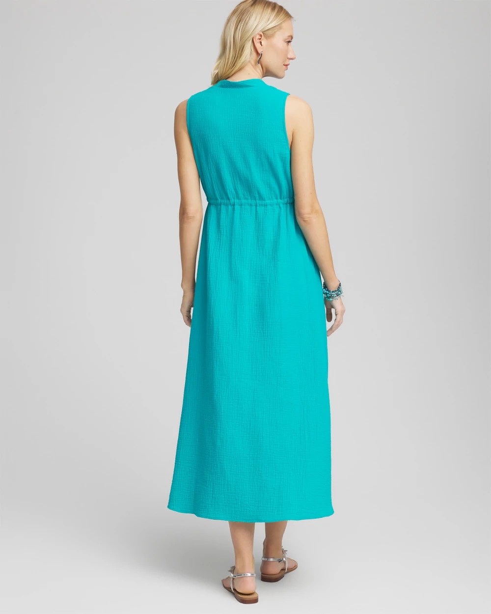 Chico's Petite Sleeveless Gauze Maxi Dress