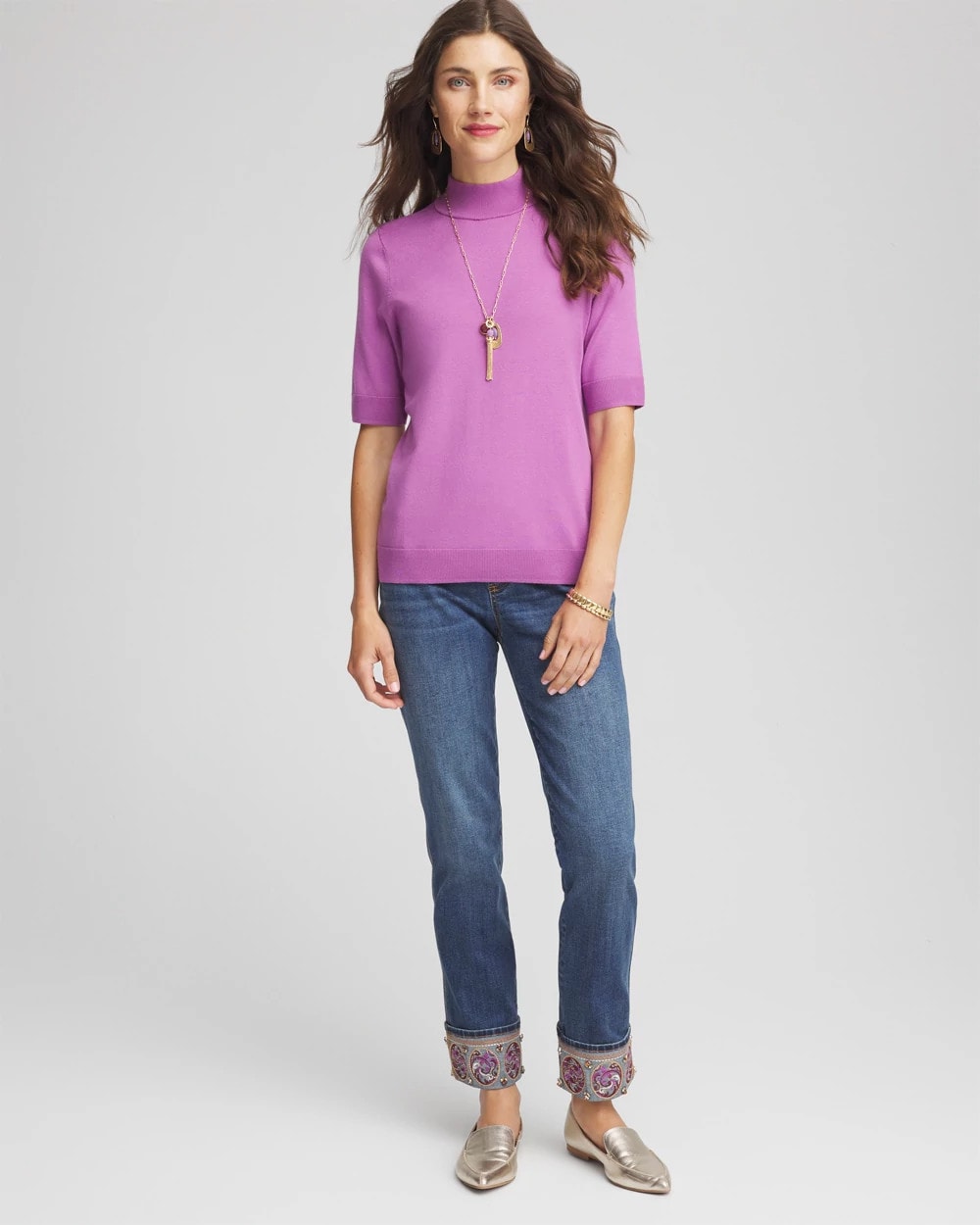 Chico's Petite Embellished Pull-On Slim Ankle Jeggings