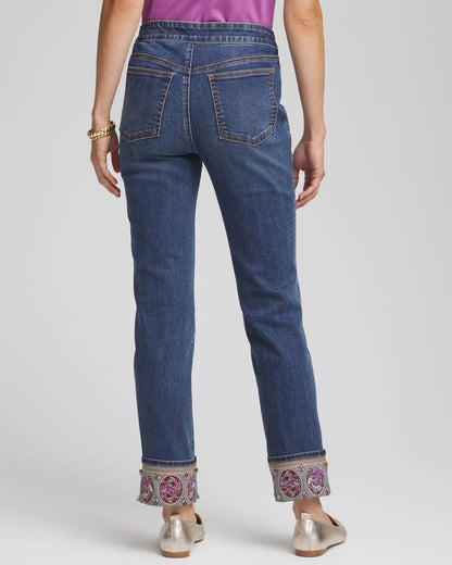 Chico's Petite Embellished Pull-On Slim Ankle Jeggings
