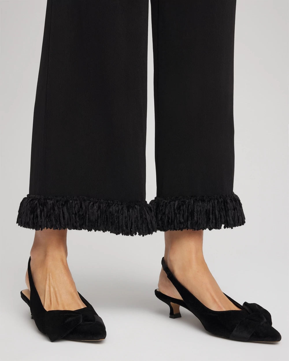Chico's Travelers™ Collection Fringe Hem Cropped Pants