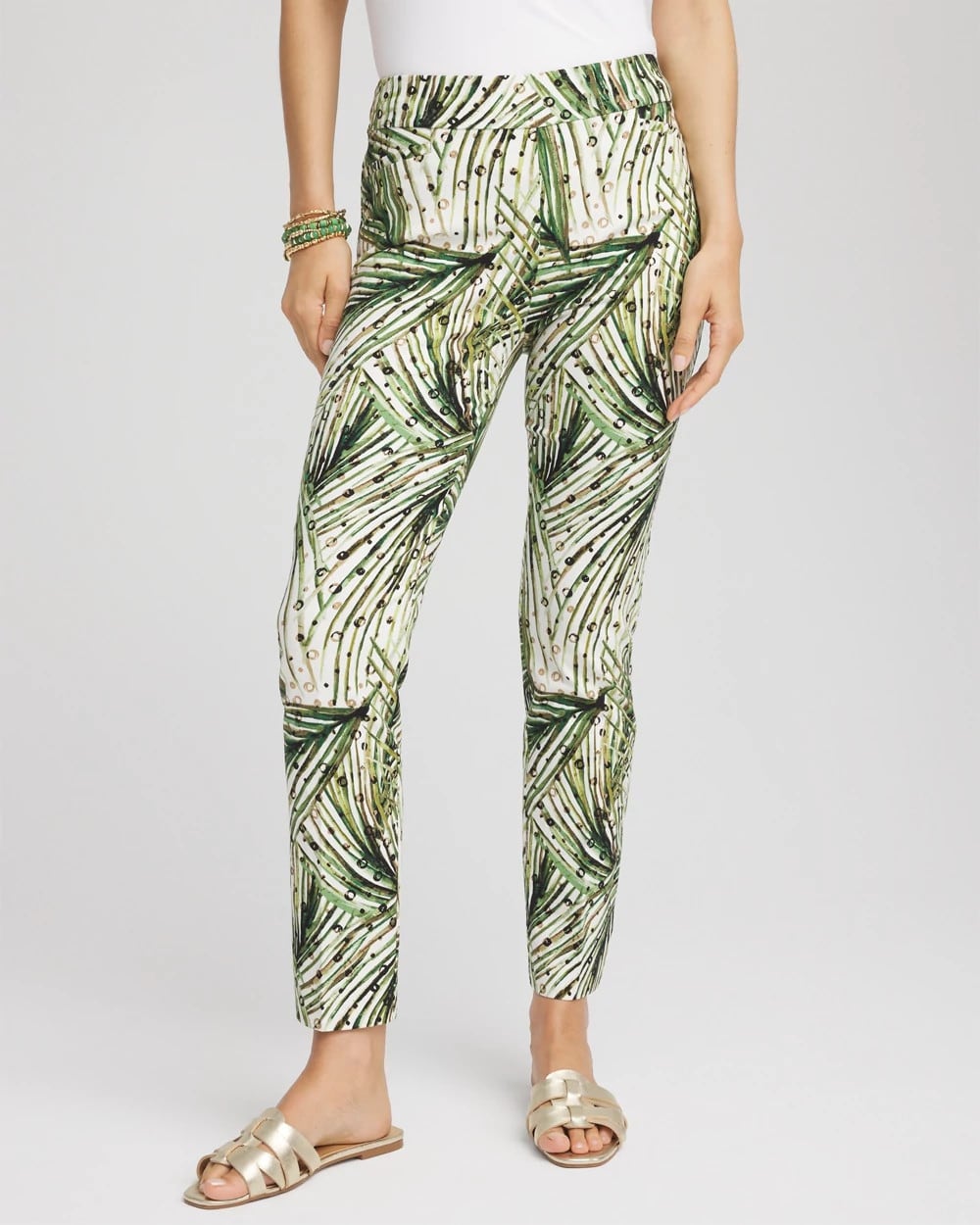 Chico's Brigitte™ Slim Ankle Palm-Print Pants