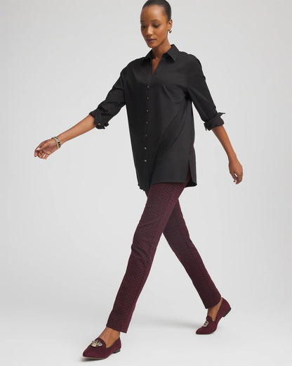 Chico's Circle Jacquard Juliet Slim Ankle Pants