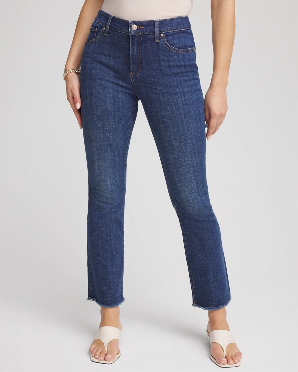 Chico's Girlfriend Fray Hem Kick Flare Jeans
